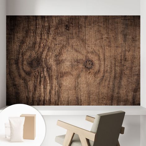 Papier peint intissé décoratif avec motifs pour salon et chambre a motif - Colle incluse gratuite Bois rustique 104x70 cm (1/5)