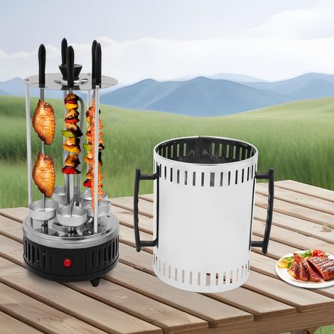 YISSALE - Gril Électrique Vertical 1000W 220-240V, Rôtissoire Rotative Kebab Shawarma, Machine à Griller Verticale, Acier Inox 304, Temp 400-500°C, Prise EU, Maison & Commercial (1/5)