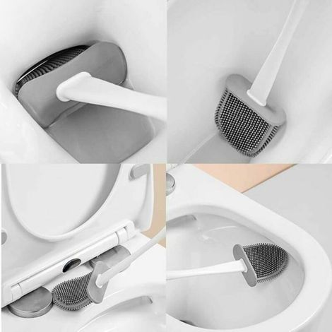 Balayette Wc - Brosse Toilette En Silicone - Anti-Goutte - Flexible - Pour Salle De Bain Cuisine Et Lavabo - 1 Piece (1/4)