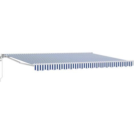 Tettuccio Elettrico Retrattile Blu e Bianco 4,5 × 3 m vidaXL