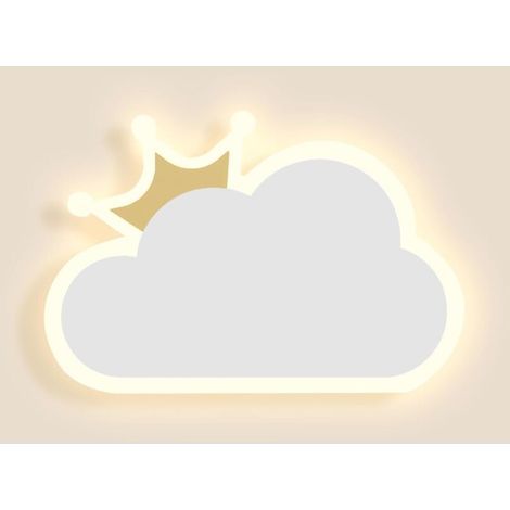 Aplicador de pared interior, aplique LED de 14 W, lámpara de pared moderna con forma de nube, luz cálida blanca para habitación infantil (1/5)