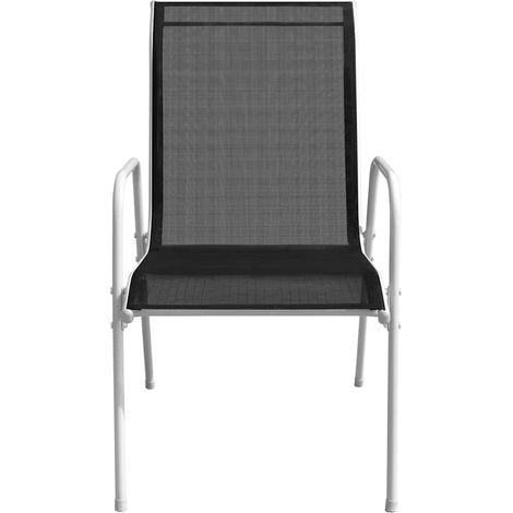 Maison Exclusive - Stapelbare Gartenstühle 2 Stk. Stahl und Texti (1/5)