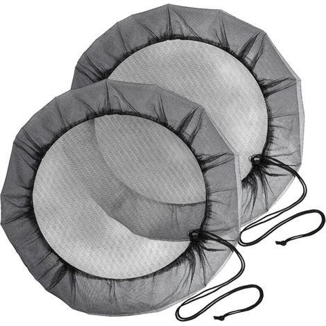 2 pièces filet de protection pour tonneau de pluie 95cm, avec cordon anti-poussière et insectes-DOU