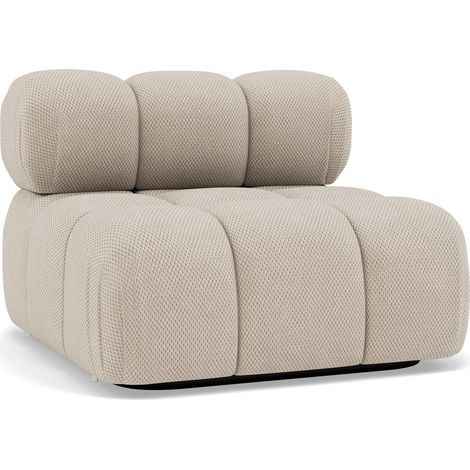 Ruby - module d'assise sans accoudoirs en velours texturé - beige