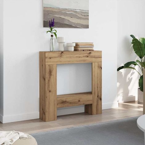 VidaXL Cadre de cheminée chêne artisanal 81x18x82 cm bois ingénierie (1/5)