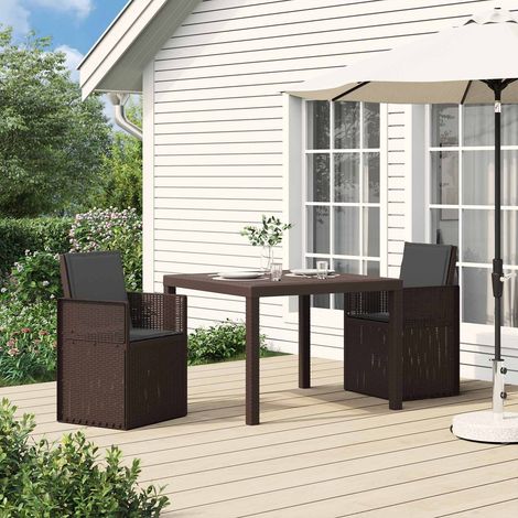 Sillas de comedor de jardín 2 pcs Marrón y Antracita PP