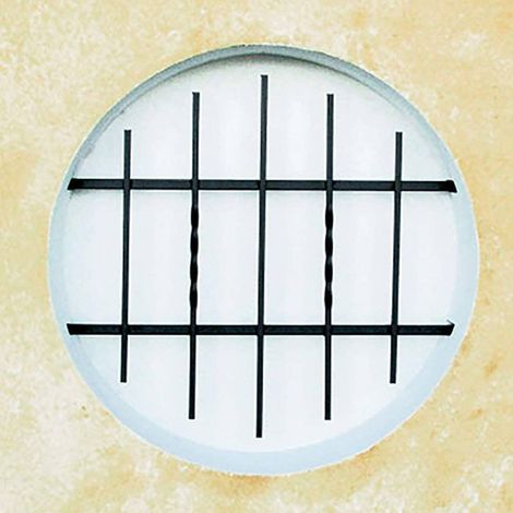 Grille de Defense Droite Torsadee diametre 60 cm pour Fenetre ronde (côte tableau)