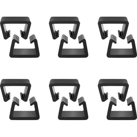 Juego de 12 clips de alineación de plástico negro para muebles de jardín, sofás de ratán y muebles de patio. (1/5)