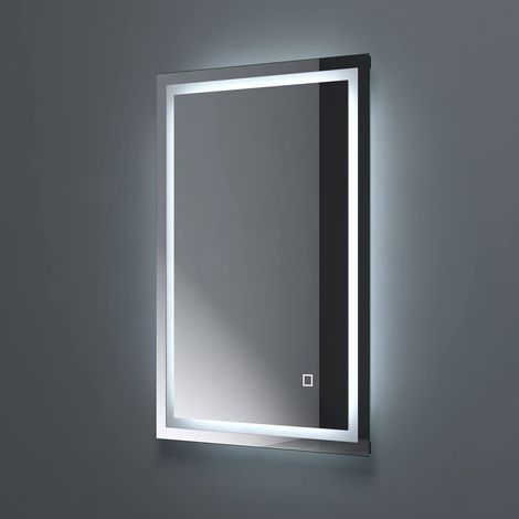 doporro Miroir de Salle de Bains Lumineux avec Éclairage LED Glace Éclairé Interrupteur Tactile 50x70/70x50 cm (1/4)