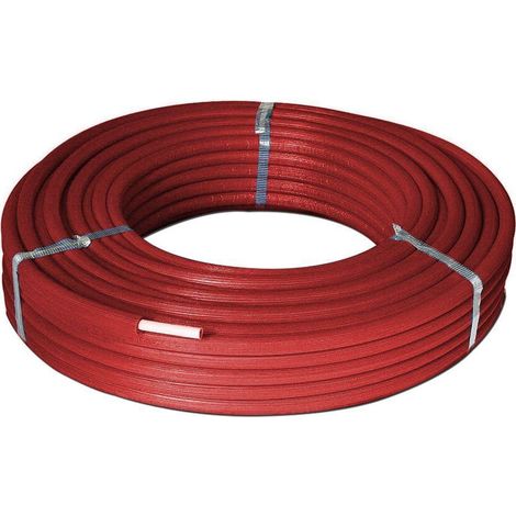 Tubo multistrato bianco rivestito rosso per acqua 20x2,0mm - 1mt