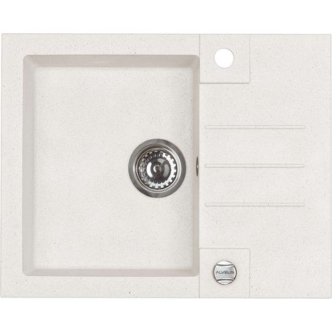 Alveus Rock - Lavello in granito 60x48 cm, con comando dello scarico, arctic 1090947 (1/3)