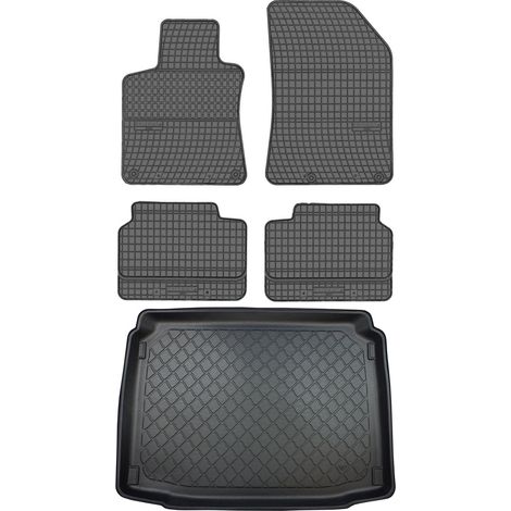 Peugeot 308 II Hatchback desde agosto de 2013 hasta 2021. Juego de alfombrillas de goma para coche y alfombrilla para maletero. (1/5)