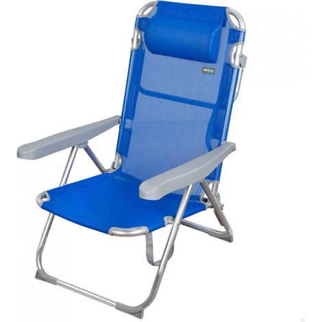 Aktive 62635 Chaise Pliante Bleu Aluminium Textilène