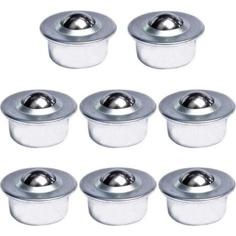 Lot de 8 roulettes à roulement à billes – Diamètre 5/8' – Charge max 15kg – Acier au carbone – Rotation 360° – Pour systèmes de transport (1/5)