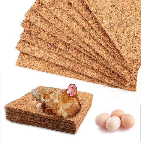 Lot de 10 Disque de Paillage Coco Tapis Coco pour Plante Poules pour Pondoirs et Doublures Réutilisables pour Poulaillers Nids (1/5)