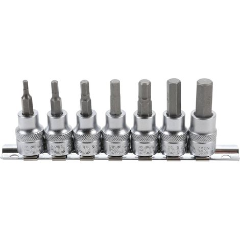 Serie di chiavi a bussola 10 mm (3/8") esagono interno 7 pz. (1/3)
