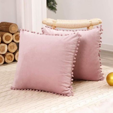 2 housses de coussin, housses de coussin de canapé, housses de coussin, housses de coussin de maison 45X45cm,rose) (1/4)