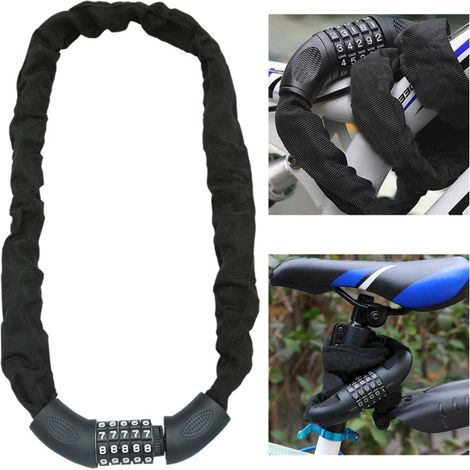 SWANEW Blocco blocco del blocco del blocco del blocco della bicicletta da 90 cm Blocco aeroclusa moto moto (1/4)