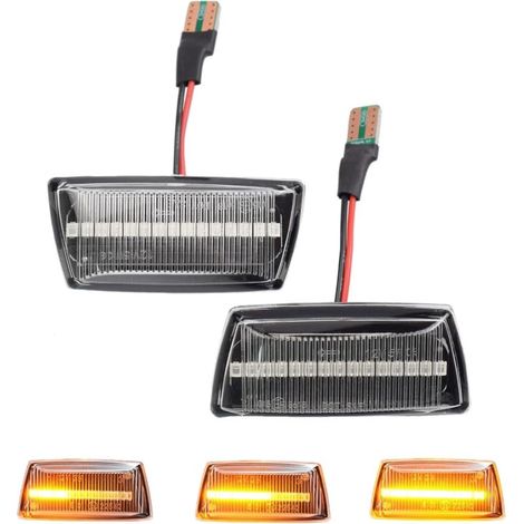 Clignotant latéral dynamique LED ambré super lumineux Canbus répétiteur séquentiel pour O-pel I-nsignia Astra H Zafira B Corsa D pour Cruze (transparent)