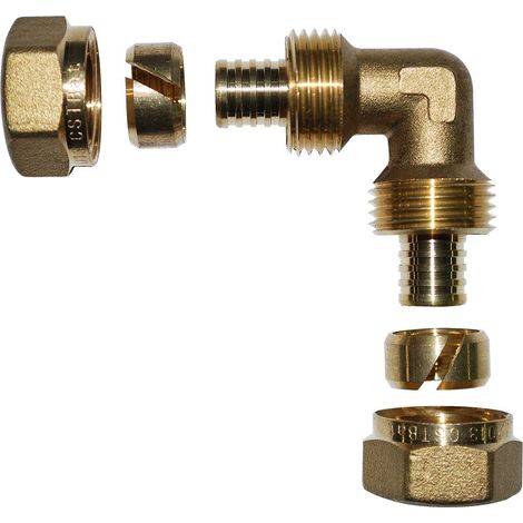 Boutte 3153418 PRC20 Coude laiton egal pour tube polyethylene reticule 20
