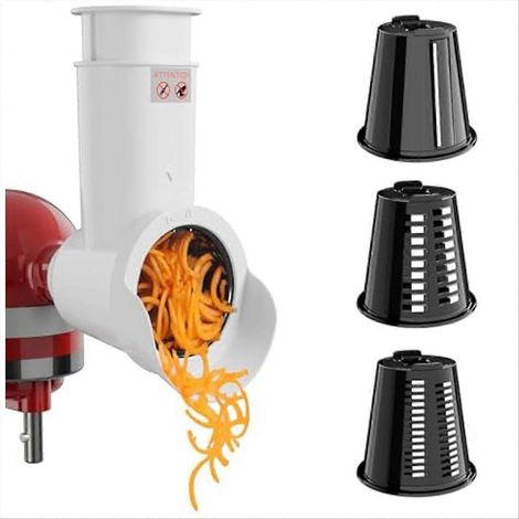 Reibe- und Schneideaufsatz für Küchenmaschinen, Käsereibe, Käsereibe mit 3 Teilen für KitchenAid (1/5)