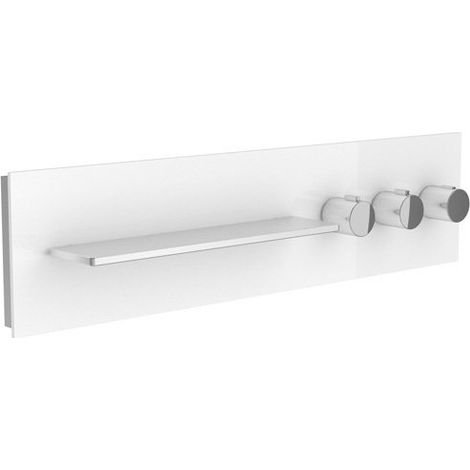 Sanitarios Keuco 56163, mampara de ducha y bañera con mezclador termostático DN 20, asas a la derecha, color: Cachemir, transparente - 56163011802 (1/2)