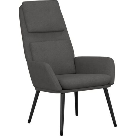 Fauteuil inclinable en tissu gris foncé (1/5)