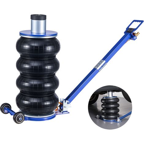 Cric à air 6 tonnes, quadruple soufflet, levée jusqu'à 673 mm, colonne renforcée, poignée réglable, coussin caoutchouc épais, levage rapide 2-5 s pour auto, SUV, pickup, atelier. (1/5)