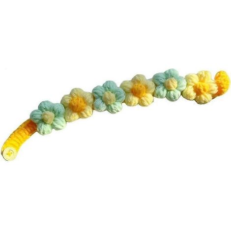 Collier fleuri 3D en laine faite main pour animaux de compagnie, ajustable, 6 fleurs, 20-30 cm, série jaune-vert, pour chats, chatons et petits chiens (1/5)