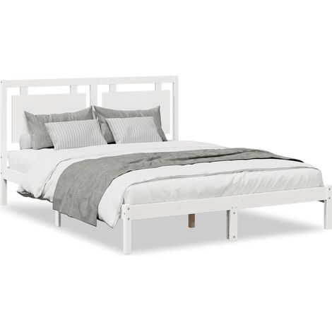 Maison Exclusive - Giroletto Extra Lungo senza Materasso Bianco 160x210cm Massello