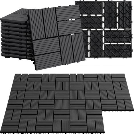 Randaco WPC Terrassenfliesen 30x30 cm Anthrazit 22 Stück 2 m² Klickfliesen Garten Balkon (1/5)