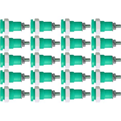 Lot de 20 prises bananes 4 mm, bonne transmission, usage intensif, excellente fabrication, accessoires de connexion électrique, vert