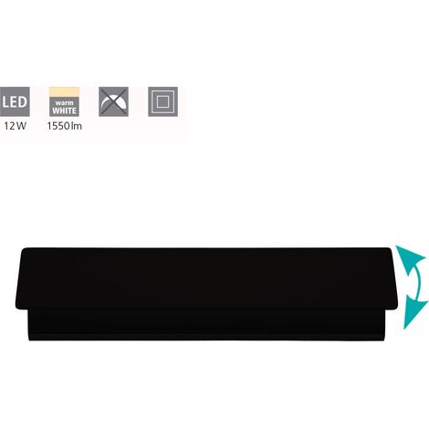Applique Moderna Zubialde Alluminio Nero Luce Led Integrato 12W (1/5)