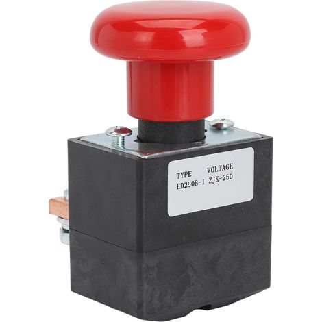 Bouton d'arrêt d'urgence DC80V Fiable Interrupteur de Stop de Secours Remplacement pour Chariot Élévateur Palan Transpalette Albright 250A (1/5)