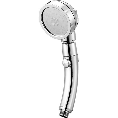 Pommeau de douche à secousses suralimenté avec buse d'arrêt d'eau à un bouton à plusieurs vitesses avec grande sortie d'eau pour le bain et pomme de douche à effet pluie (1/5)