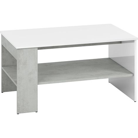 Mesa de centro Orion Blanca y Efecto concreto (1/4)