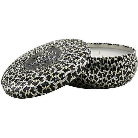 Bougie décorative Voluspa à 3 mèches en boîte métallique - Champagne pétillant 340 g/12 oz 2025