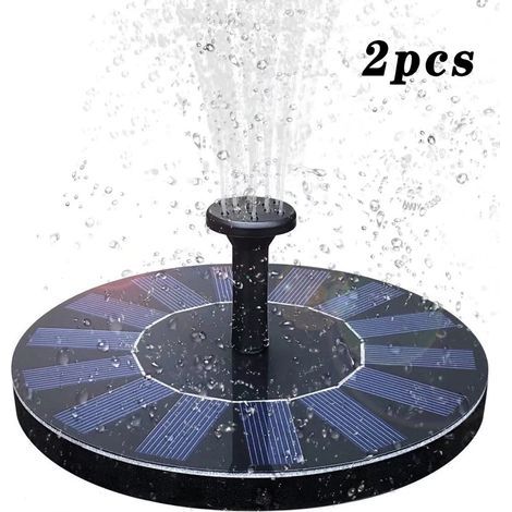 Pompes solaires pour fontaine de jardin, avec panneau solaire monocristallin de 1,4 W pour bassin ou fontaine - Lot de 2 (1/4)