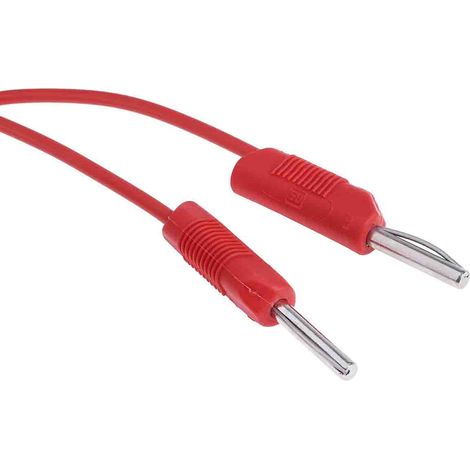 Cordon de test à pointe de touche 4mm RS PRO, Rouge, 2.5A, 50V c.a., long. 500mm ( Prix pour 1 ) (1/3)