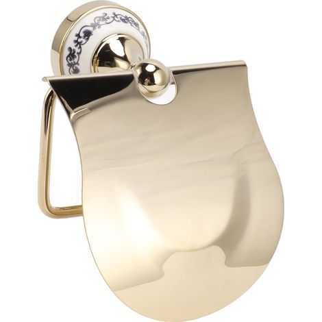 Porte rouleau de papier toilette doré vintage, support en acier inoxydable pour salle de bain et cuisine (1/5)