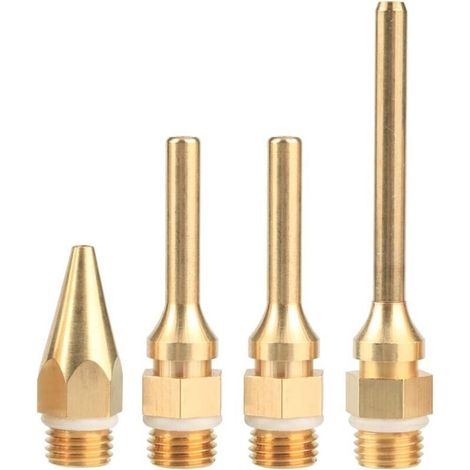 Kit de 4 Pièces Buse de Pistolet à Colle Chaude en Cuivre, Buses Interchangeables de Diamètre de Filetage 10,8mm Outil Accessoire de Remplacement pour Pistolet Thermofusible (1/4)