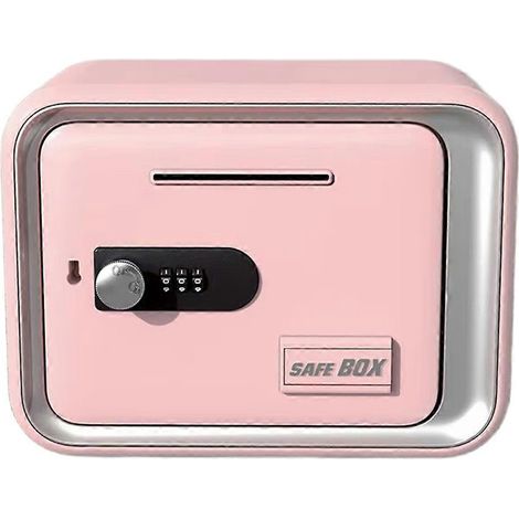 Coffre-fort à code, tirelire familiale rose, avec système de dépôt et de retrait, cadeau pour enfants et adultes (1/5)