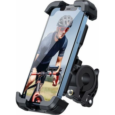 Support de téléphone de moto, support de téléphone de vélo – Support de téléphone portable réglable, clip de support de téléphone pour guidon de scooter de vélo pour iPhone 14 Plus/Pro Max/13, Galaxy (1/5)