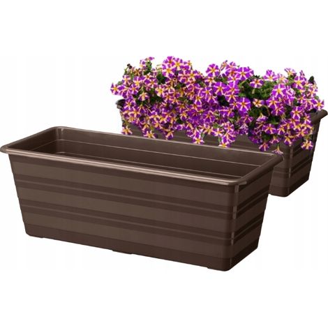 Vaso da fiori marrone per balcone, 40 cm