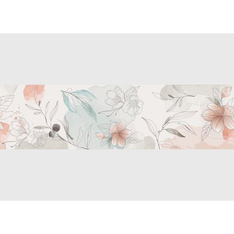 Frise auto-collante fleur plumeria pastel (1/5)