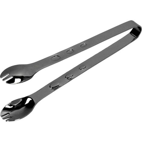 Pinze per il ghiaccio in acciaio inox per uso alimentare, antiscivolo, per cucina e pasticceria, versione nera (1/5)
