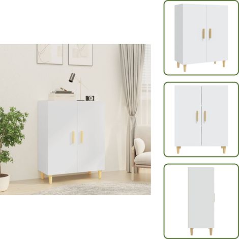 Sideboard Weiß 70x34x90 cm Holzwerkstoff - Schreibtisch - Wohnzimmermöbel - Sideboard - Regal - Holzmöbel (1/5)