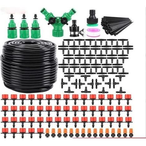 Kit système d'irrigation goutte à goutte 50m, arrosage automatique pour jardin, pelouse, potager, paysage, kit DIY avec tuyaux et goutteurs (1/5)