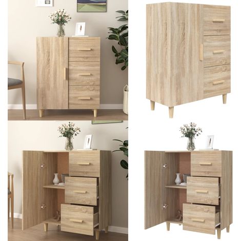 Sideboard Sonoma-Eiche 69,5x34x90 cm Holzwerkstoff - Holzschrank - Holzwerkstoff (1/5)