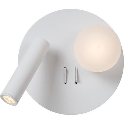 Applique murale led rotative 2 sources lumineuses blanche - lucide - matiz